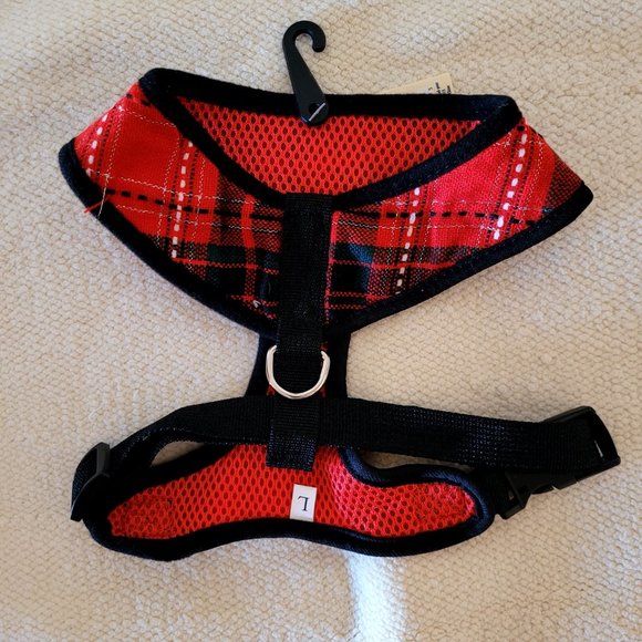 East Side Collection Yuletide Red Tartan Dog Harness Size Large New With Tags - Picture 2 of 4